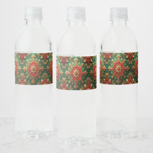 Red Green Decorative Holiday Water Bottle Label