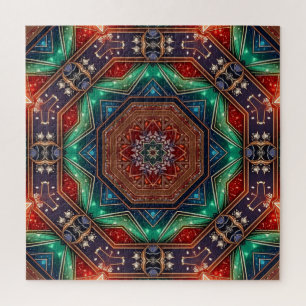 Red Green Decorative Jigsaw Puzzle