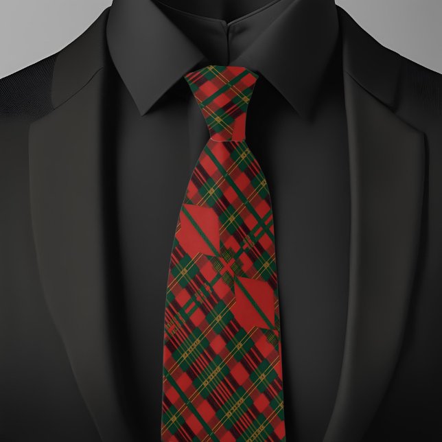 Red Green Diagnal Plaid Tie (Creator Uploaded)