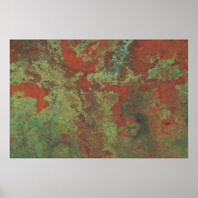 Red & Green digital abstract Poster (Front)