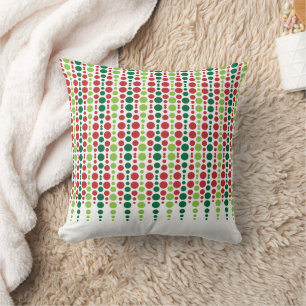 Red & Green Dot Pattern Throw Pillow