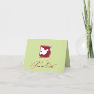 Red green dove peace on earth custom business logo holiday card