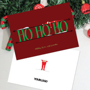 Red & Green Elf Shenanigans Corporate Christmas Holiday Card