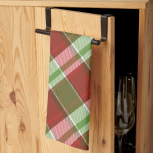 Red Green Festive Plaid Christmas Winter Holiday Kitchen Towel