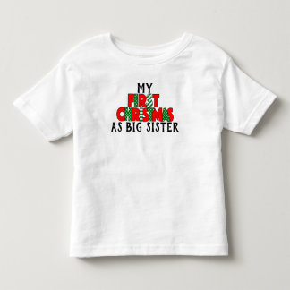 Red & Green First Christmas for Big Sister Toddler T-shirt