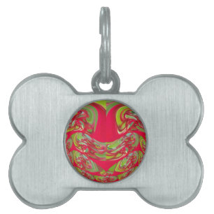 Red & Green Flora Vintage Hakuna Matata Gifts Pet ID Tag