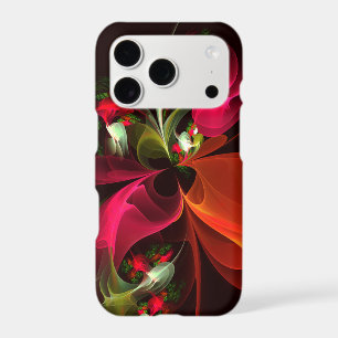 Red Green Floral Modern Abstract Art Pattern #02