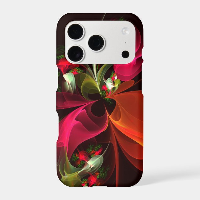 Red Green Floral Modern Abstract Art Pattern #02 (Back)