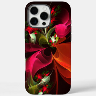 Red Green Floral Modern Abstract Art Pattern #02 iPhone 16 Pro Max Case