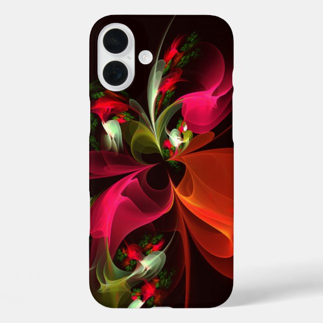 Red Green Floral Modern Abstract Art Pattern #02 Case-Mate iPhone Case (Back)