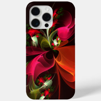 Red Green Floral Modern Abstract Art Pattern #02 iPhone 15 Pro Max Case