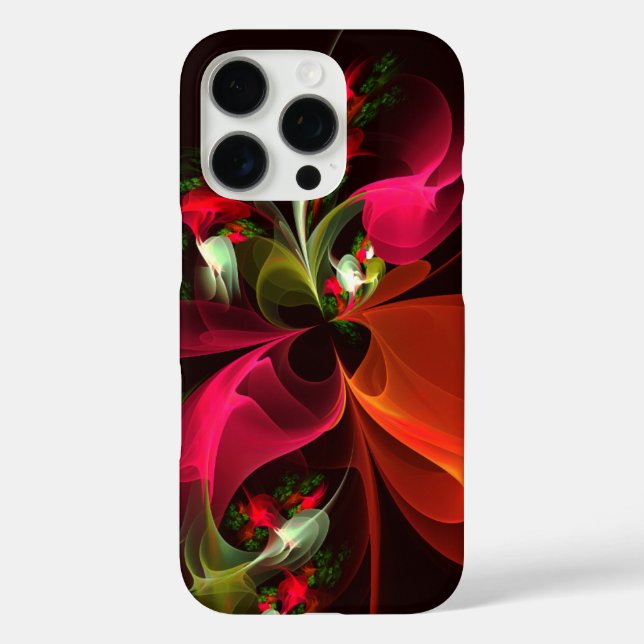 Red Green Floral Modern Abstract Art Pattern #02 Case-Mate iPhone Case (Back)