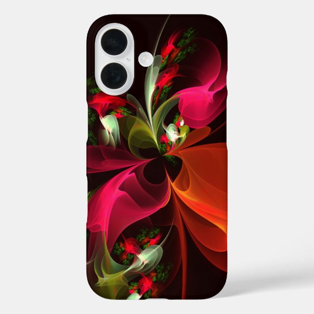 Red Green Floral Modern Abstract Art Pattern #02 Case-Mate iPhone Case (Back)