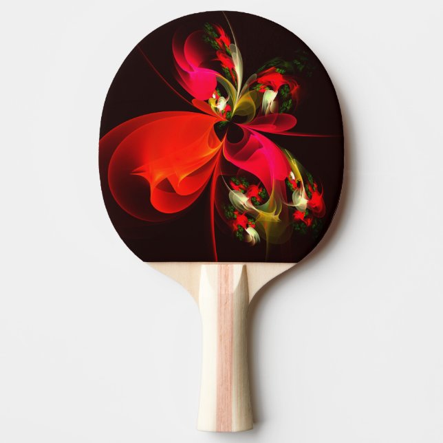 Red Green Floral Modern Abstract Art Pattern #02 Ping Pong Paddle (Front)