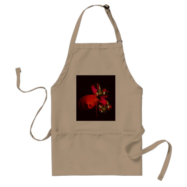 Red Green Floral Modern Abstract Art Pattern #02 Standard Apron (Front)
