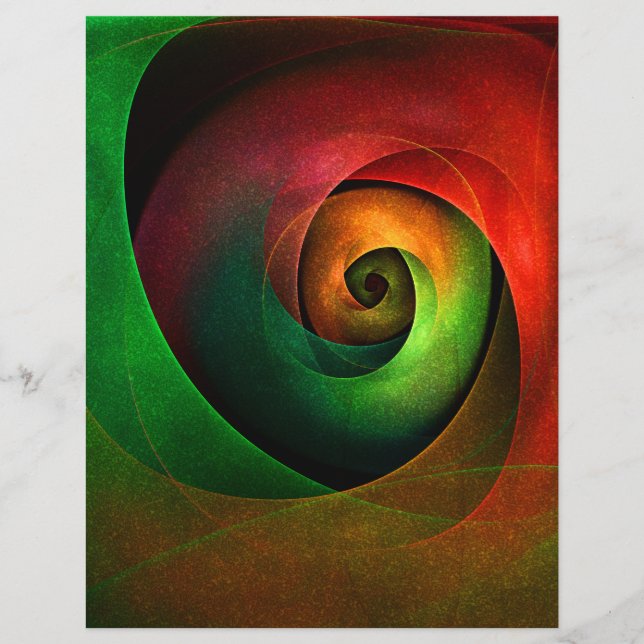 Red Green Floral Modern Abstract Art Pattern #21 (Front)
