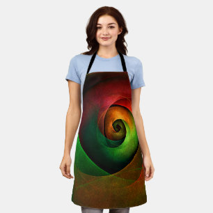 Red Green Floral Modern Abstract Art Pattern #21 Apron
