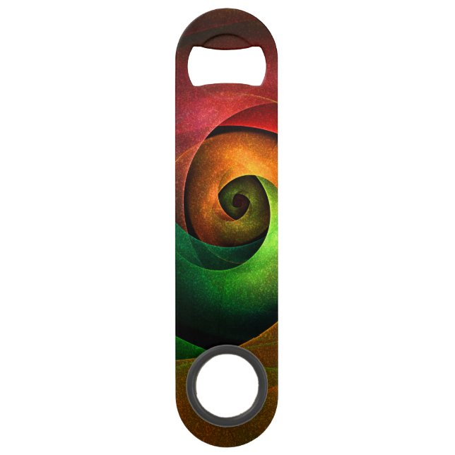 Red Green Floral Modern Abstract Art Pattern #21 Bar Key (Front)
