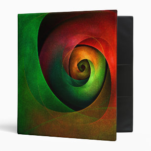 Red Green Floral Modern Abstract Art Pattern #21 Binder