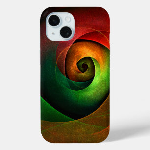 Red Green Floral Modern Abstract Art Pattern #21 iPhone 15 Case