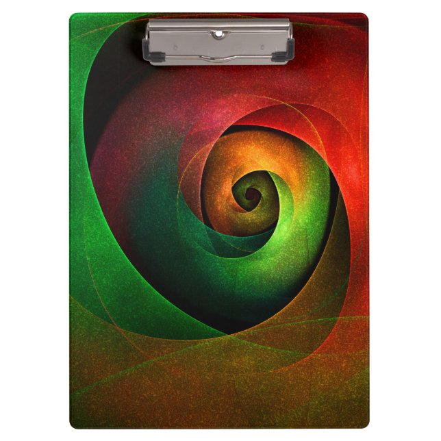 Red Green Floral Modern Abstract Art Pattern #21 Clipboard (Front)