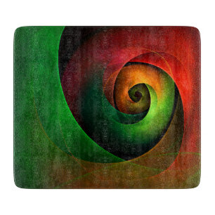 Red Green Floral Modern Abstract Art Pattern #21 Cutting Board