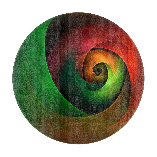 Red Green Floral Modern Abstract Art Pattern #21 Cutting Board (Front)