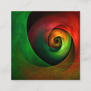 Red Green Floral Modern Abstract Art Pattern #21 Enclosure Card