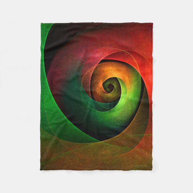Red Green Floral Modern Abstract Art Pattern #21 Fleece Blanket (Front)