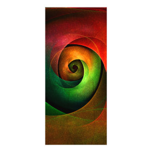 Red Green Floral Modern Abstract Art Pattern #21 Rack Card