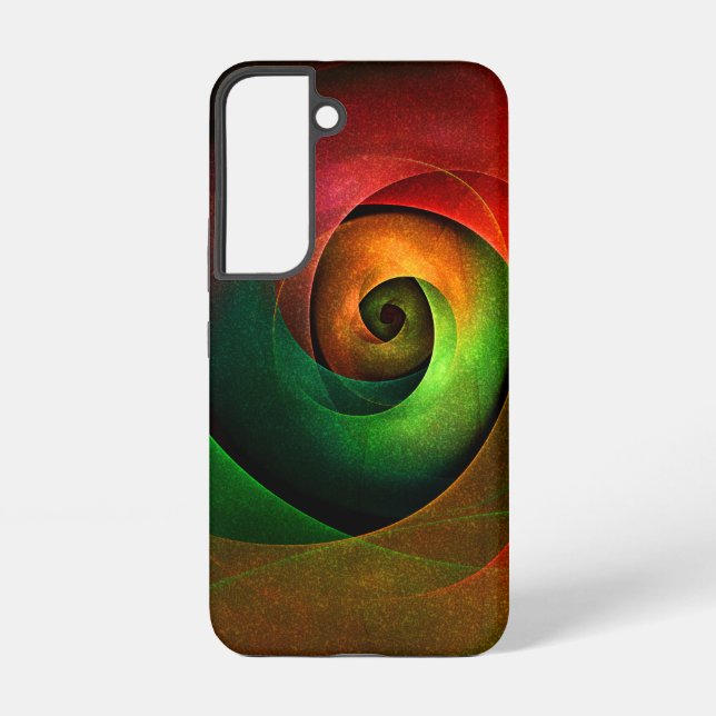 Red Green Floral Modern Abstract Art Pattern #21 Samsung Galaxy S22 Case (Back)