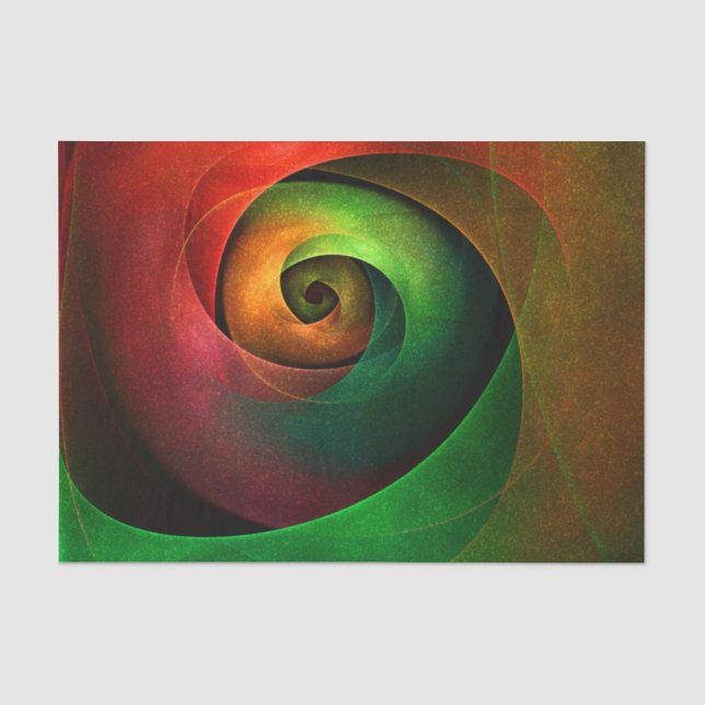Red Green Floral Modern Abstract Art Pattern #21 Tissue Paper (Front)