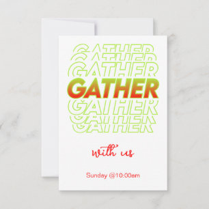 Red Green Gather with Us Church Invite