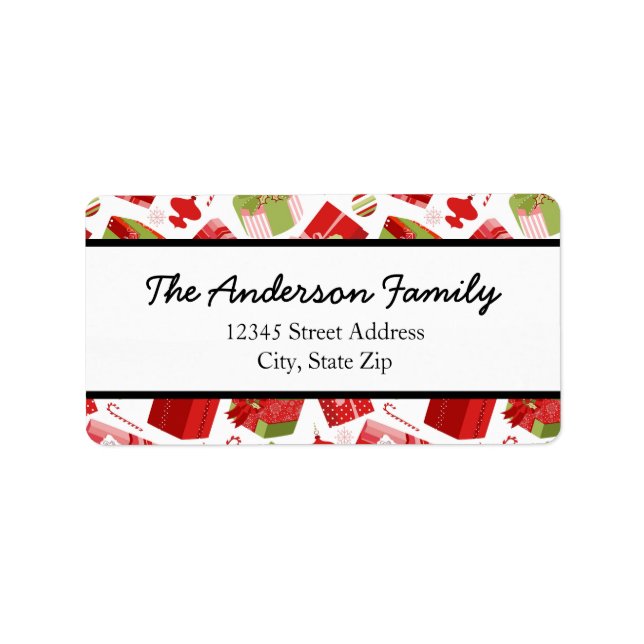 Red & Green Gifts - Address Labels (Front)