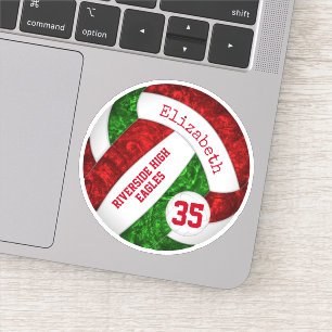 red green girly volleyball team colours