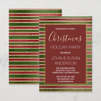 Red Green - Gold Foil Noël Fête Invitation