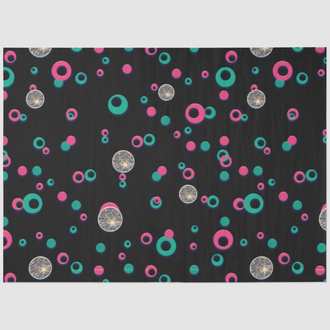 Red Green Gold Glitter Polka Dots Christmas Tissue Paper (Front)