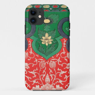 Red, Green & Gold Mystic Lotus Asian Abstract iPhone 11 Case