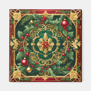 Red Green Gold Noël Magnet