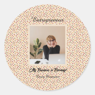 Red, Green, Gold, Orange, Brown Polka Dots Classic Round Sticker