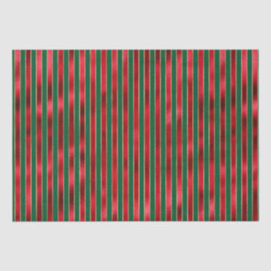 Red Green Gold Stripes Tissue Paper