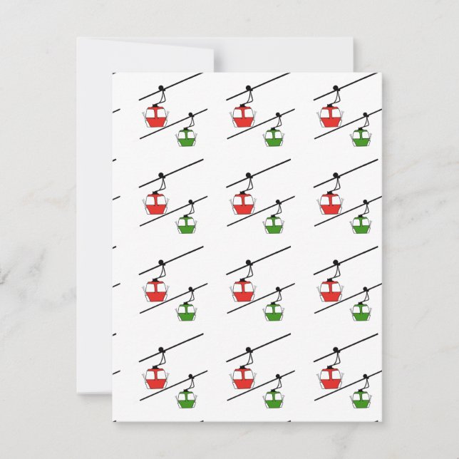 Red & green gondolas holiday card (Front)