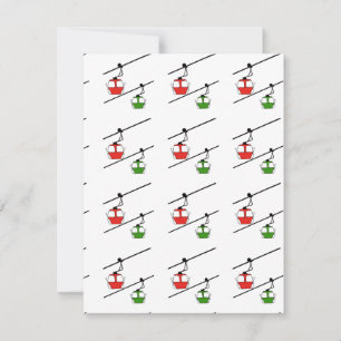 Red & green gondolas holiday card