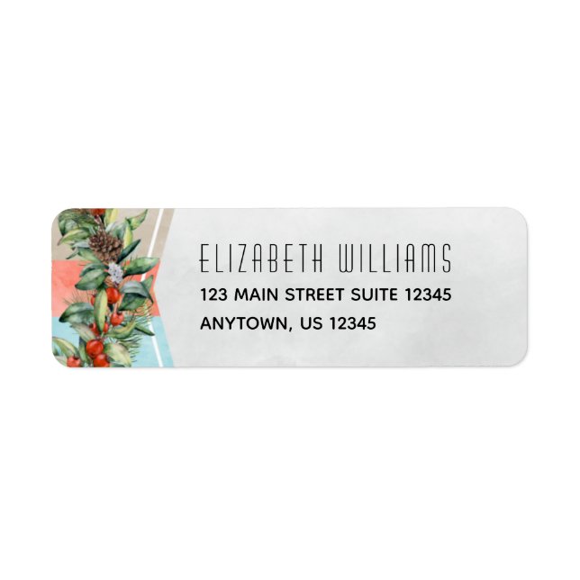 Red Green Gray Christmas Return Address (Front)
