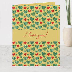 Red & Green Hearts Card