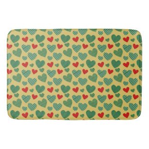 Red & Green Hearts Tissue Paper Bath Mat