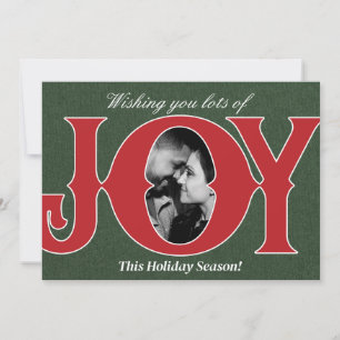 Red & Green Holiday JOY Photo Christmas Card