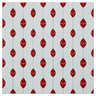 Red & Green holiday ornament string pattern Fabric