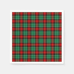 Red Green Holiday Plaid Pattern Napkin