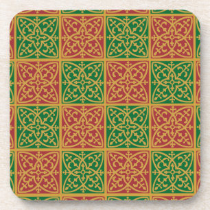 Red Green Holiday Tile Art Coaster